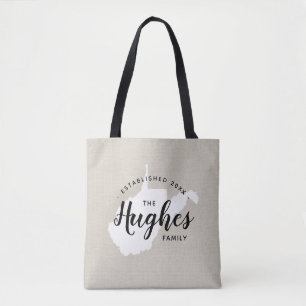 Väster Virginia Family Monogram State Tote Bag Tygkasse