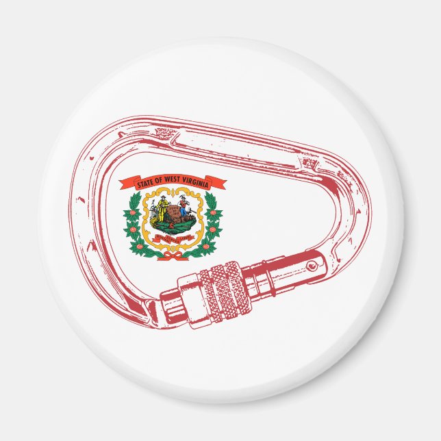 Väster Virginia Flagga klätting Carabiner Magnet (Framsidan)