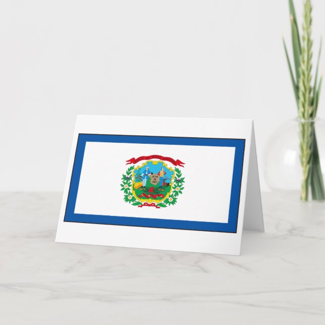 Väster Virginia Flagga Kort (Framsida)