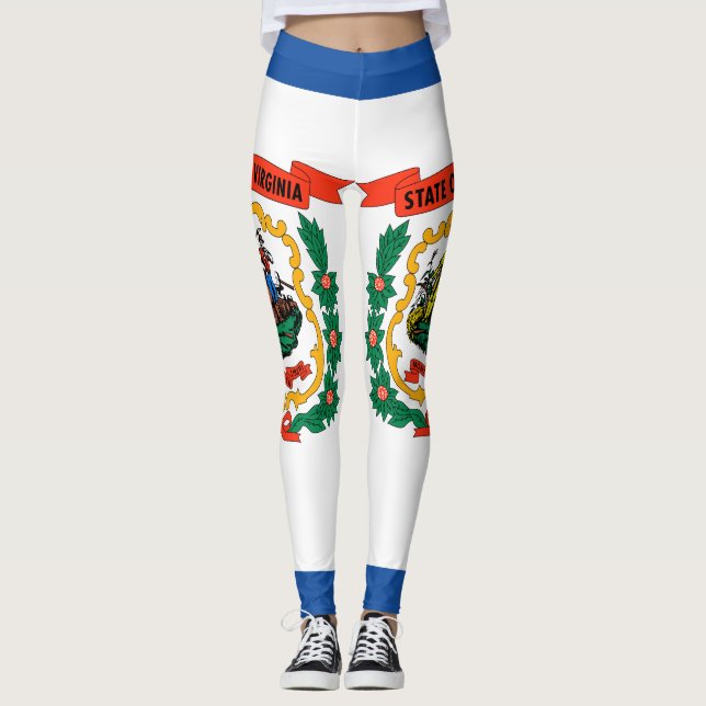 Väster Virginia flagga Leggings (Framsida)