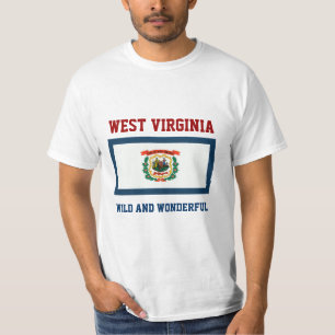 Väster Virginia Flagga och Slogan T Shirt