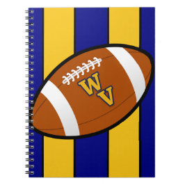 Väster Virginia Football Blue och Guld Pride Anteckningsbok Med Spiral