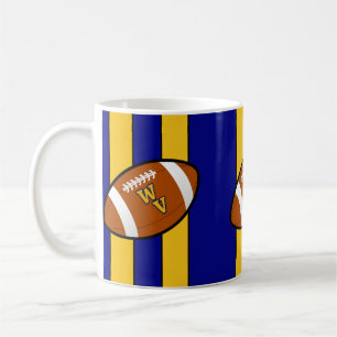 Väster Virginia Football Blue och Guld Pride Kaffemugg