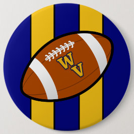 Väster Virginia Football Blue och Guld Pride Knapp