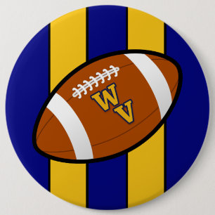 Väster Virginia Football Blue och Guld Pride Knapp