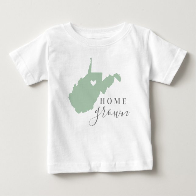Väster Virginia Home Grown | Redigerbart Färg-till T Shirt (Framsida)