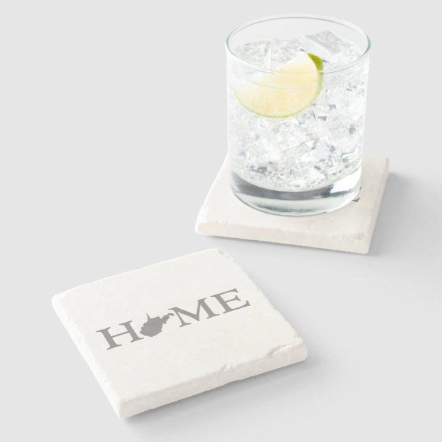 Väster Virginia Home State Shaped Brev Virginian Underlägg Sten (Sidan)