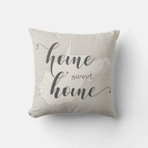 Väster Virginia - Home Sweet Home burlap-look Kudde