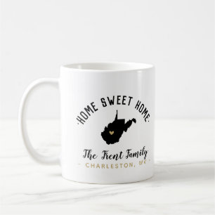 Väster Virginia Home Sweet Home Family Monogram Mu Kaffemugg