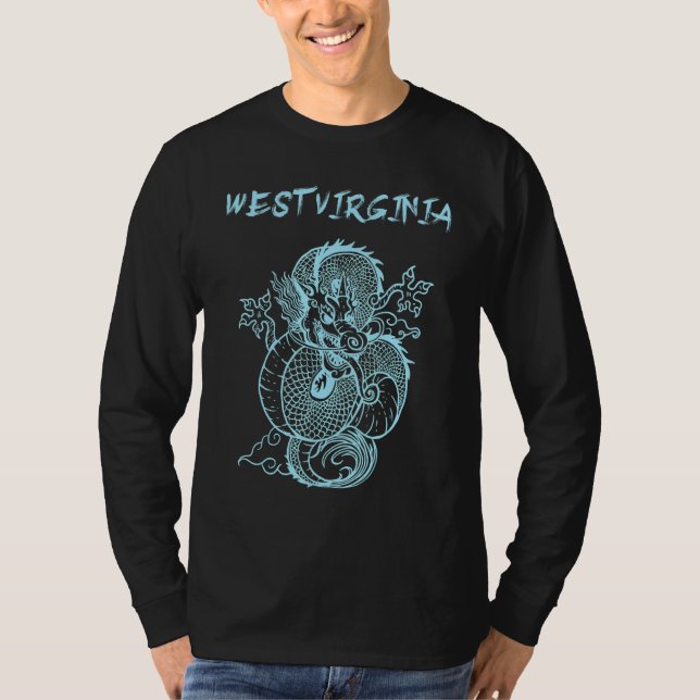 Väster Virginia Japanska Dragon T Shirt (Framsida)