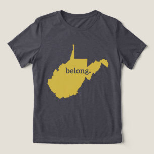 Väster Virginia Karta Belong State Pride T Shirt