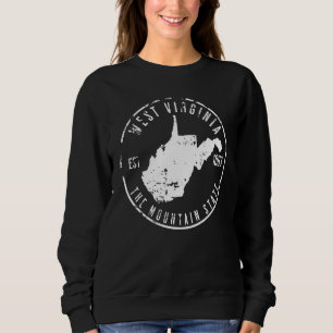 Väster Virginia Karta T Shirt