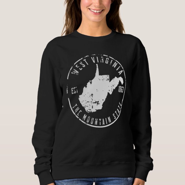 Väster Virginia Karta T Shirt (Framsida)