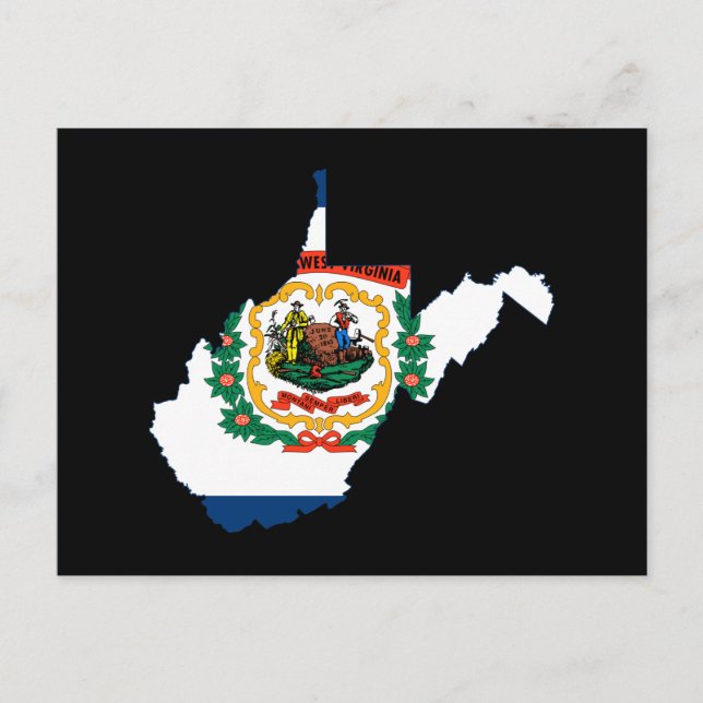 VÄSTER VIRGINIA KARTA VYKORT (Framsida)