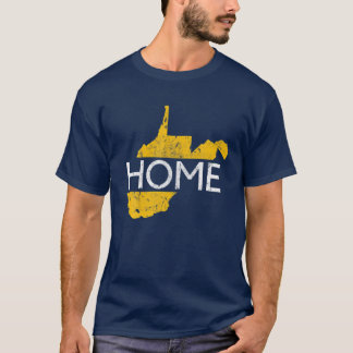 Väster Virginia Karta WV Home 304 State Vintage T Shirt