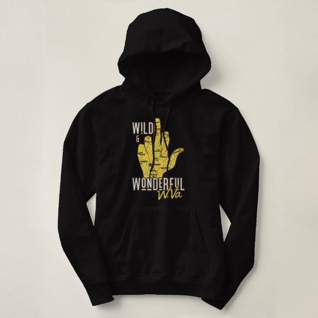 Väster Virginia Karta WV Mitten Finger Funny WV So T Shirt (Design framsida)