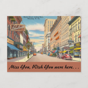 Väster Virginia, Market Street, Wheeling Vykort