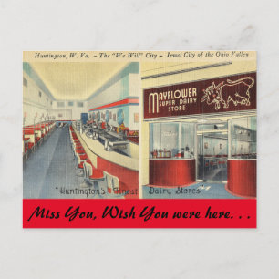 Väster Virginia, Mayblomme Dairy Store, Huntington Vykort
