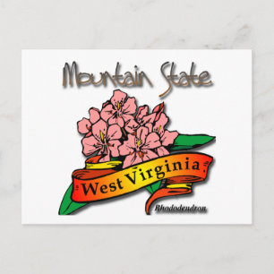 Väster Virginia Mountain State Rhododendron Vykort