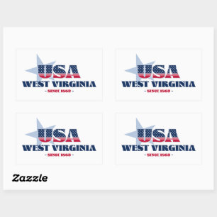 Väster Virginia My Home State Sticker Rektangulärt Klistermärke