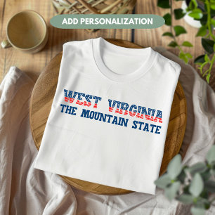 Väster Virginia Patriotic Mountain State Anpassnin T Shirt