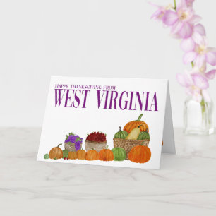Väster Virginia Pumpkins Thanksgiving Card Kort