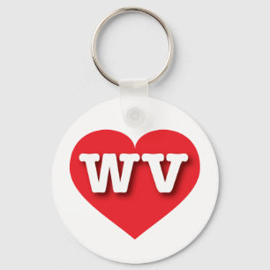 Väster Virginia Red Heart - I kärlek WV Nyckelring