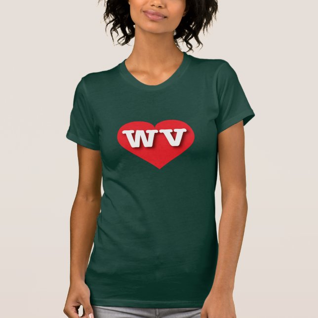 Väster Virginia Red Heart - I kärlek WV Tee Shirt (Framsida)