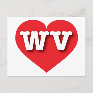 Väster Virginia Red Heart - I kärlek WV Vykort