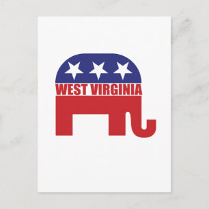 Väster Virginia Republican Elephant Vykort