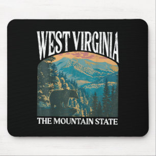 Väster Virginia Retro Bear Mountain Graphic Musmatta