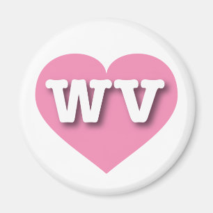 Väster Virginia Rosa Heart - I kärlek WV Magnet