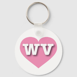 Väster Virginia Rosa Heart - I kärlek WV Nyckelring