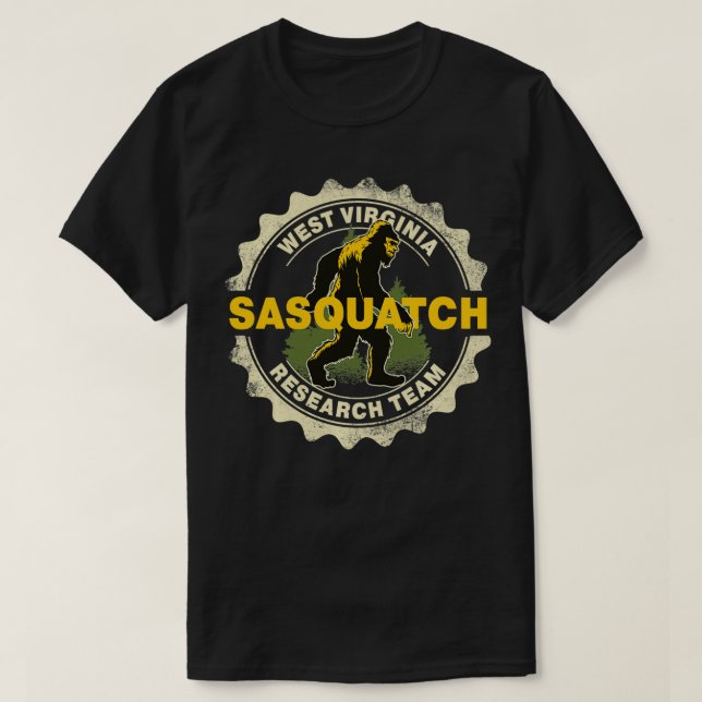 Väster Virginia Sasquatch Research Team Bigfoot Be T Shirt (Design framsida)
