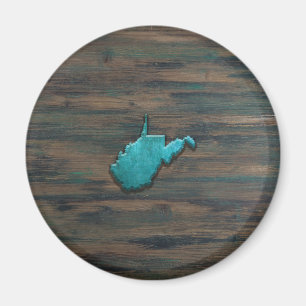 Väster Virginia Shape Teal Magnet