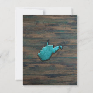 Väster Virginia Shape Teal Tack Kort