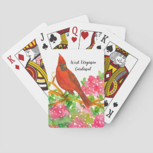 Väster Virginia Souvenir Bird Cardinal Flowers Casinokort