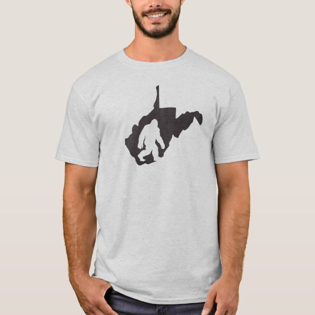 Väster Virginia State Bigfoot T Shirt (Framsida)