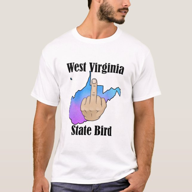 Väster Virginia state bird t-shirt mitten finger (Framsida)
