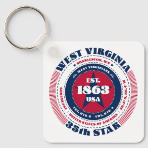 Väster Virginia State Keychain Nyckelring