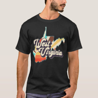 Väster Virginia State Land Retro lustigt T Shirt