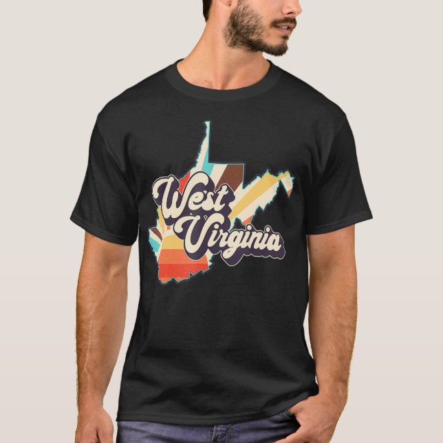 Väster Virginia State Land Retro lustigt  T Shirt (Framsida)