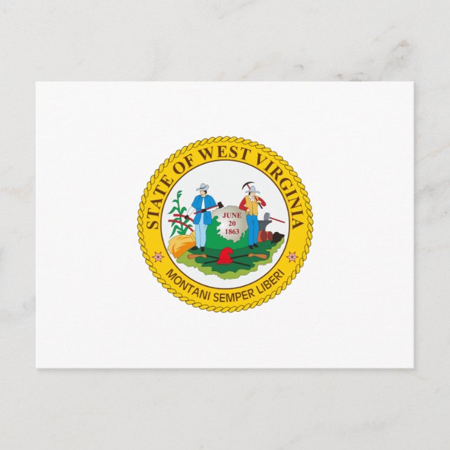 Väster Virginia State Seal Vykort (Framsida)