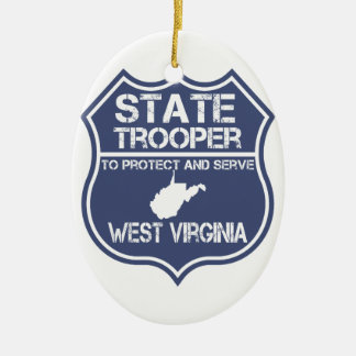 Väster Virginia State Trooper Protection and  Julgransprydnad Keramik