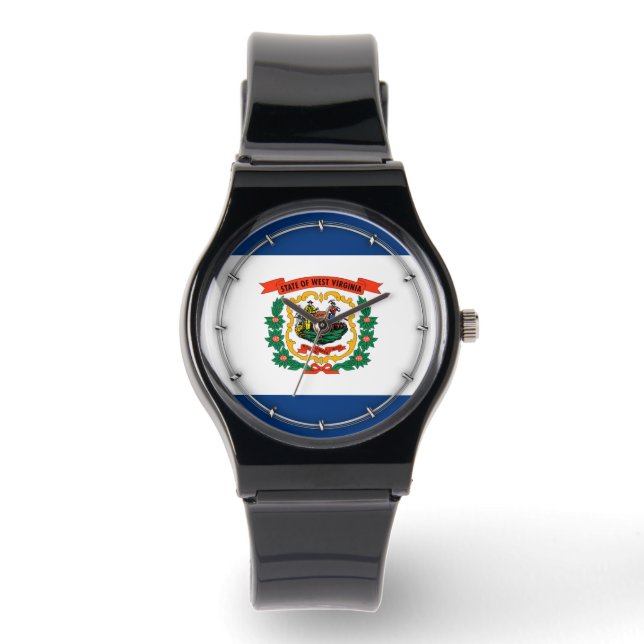 Väster Virginia Statlig flagga Design Armbandsur (Framsida)