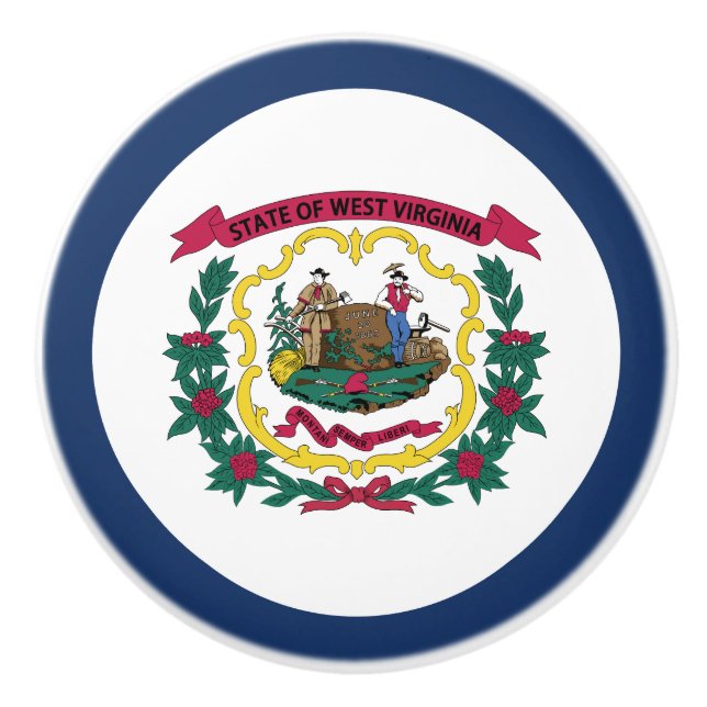 Väster Virginia Statlig flagga Knopp (Framsidan)