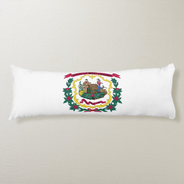 Väster Virginia Statlig flagga Kroppskudde (Framsidan)