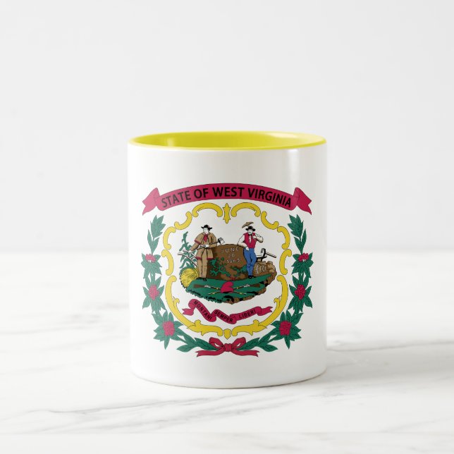 Väster Virginia Statlig flagga Två-Tonad Mugg (Center)