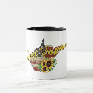 Väster Virginia /Sunblomma/Flagga Mugg