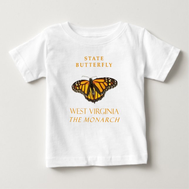 Väster Virginia Territory Butterfly Monarch T Shirt (Framsida)